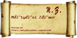Mátyási Zámor névjegykártya